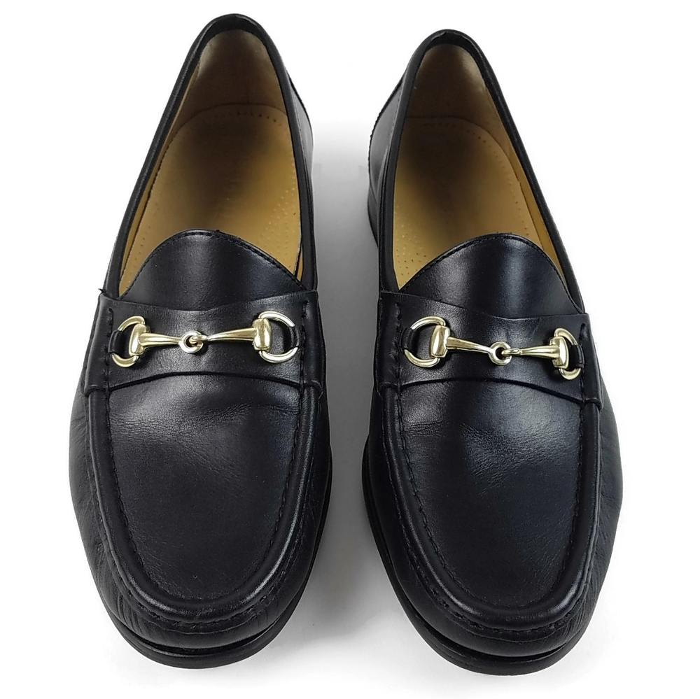 Cole Haan Ascot Black Leather Horsebit Loafers